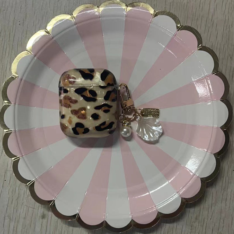 Stylish Leopard Print Earphone Sleeve with Hanging Chain - Perfect for Airpod1/2!