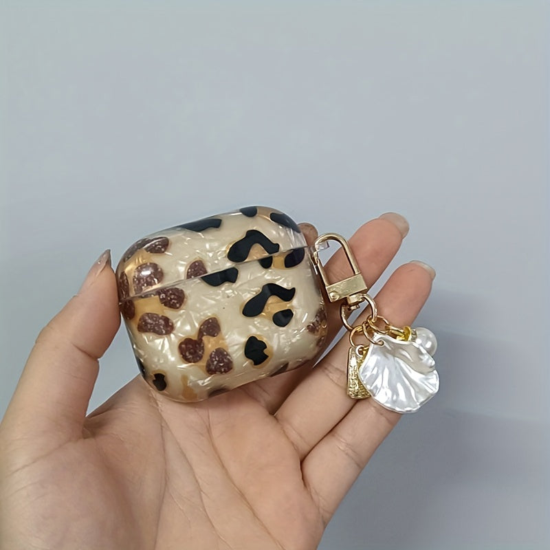 Stylish Leopard Print Earphone Sleeve with Hanging Chain - Perfect for Airpod1/2!
