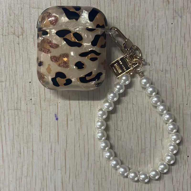 Stylish Leopard Print Earphone Sleeve with Hanging Chain - Perfect for Airpod1/2!