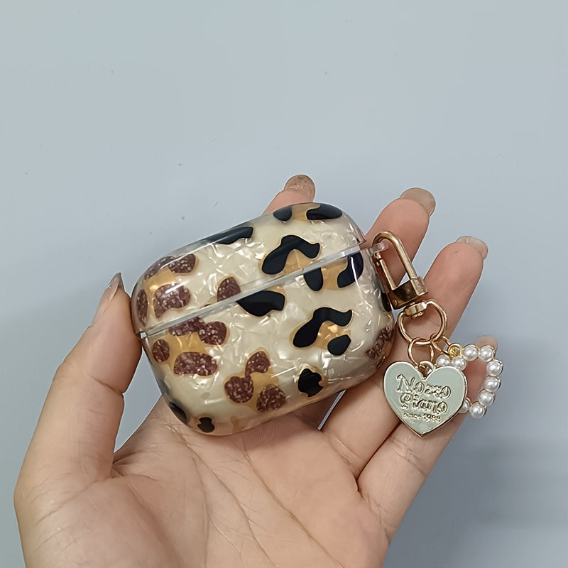 Stylish Leopard Print Earphone Sleeve with Hanging Chain - Perfect for Airpod1/2!