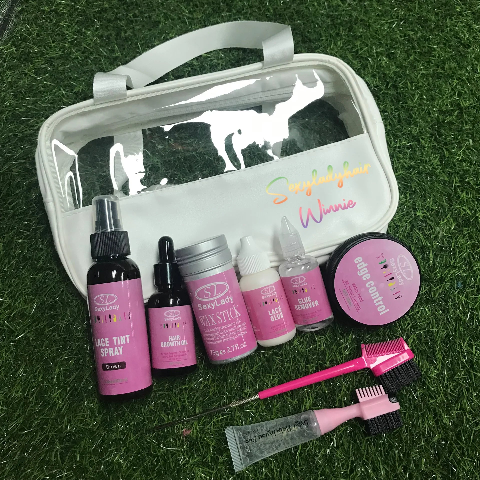 New Arrival Baby Hair Edge Control Private Label Gel Brush 3 in 1 Strong Hold Edges Baby Hair Brush Comb With Gel