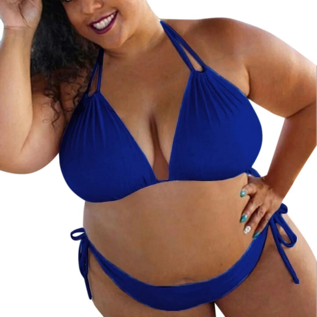 New Plus Size Sexy Bikini Women's Bikini Set Bathing Suits Beachwear Large Breasts