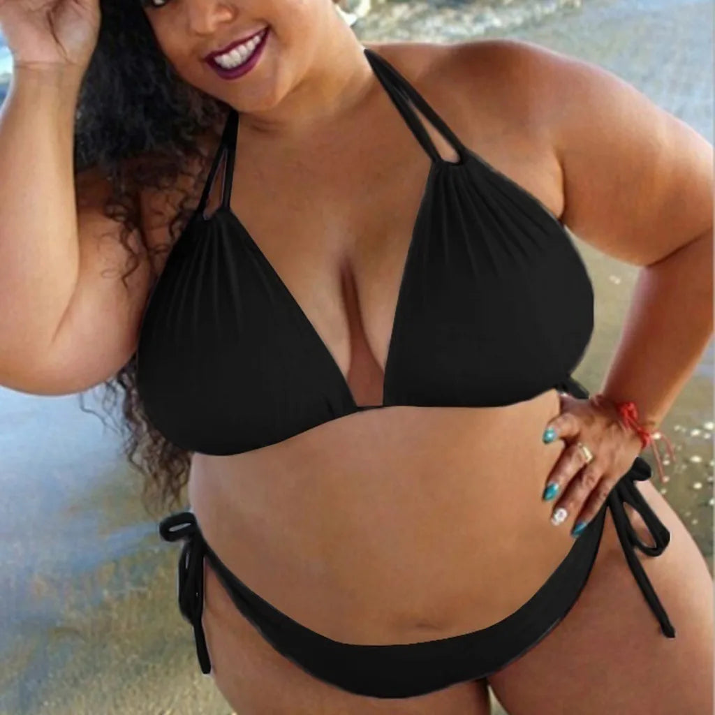New Plus Size Sexy Bikini Women's Bikini Set Bathing Suits Beachwear Large Breasts