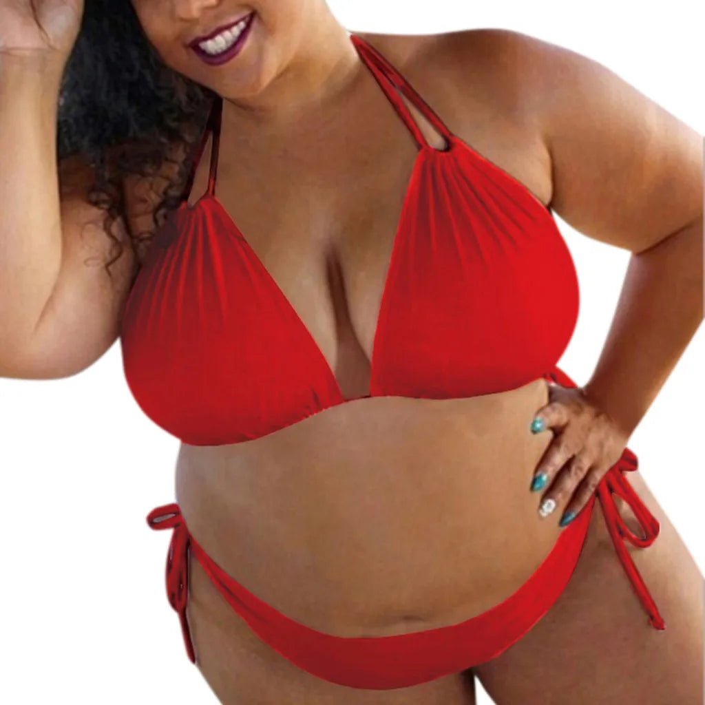 New Plus Size Sexy Bikini Women's Bikini Set Bathing Suits Beachwear Large Breasts