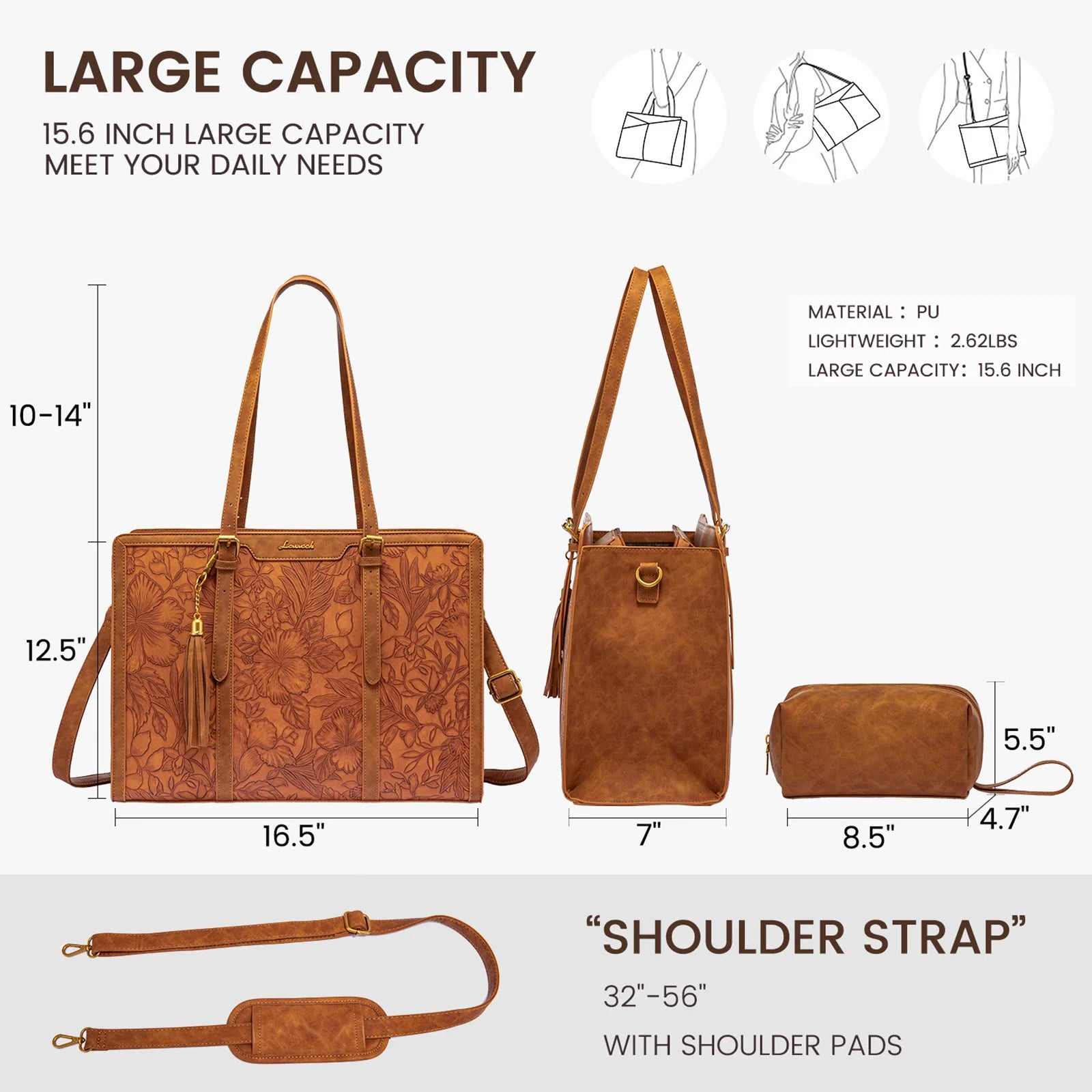 LOVEVOOK Laptop Bag for Women Vintage