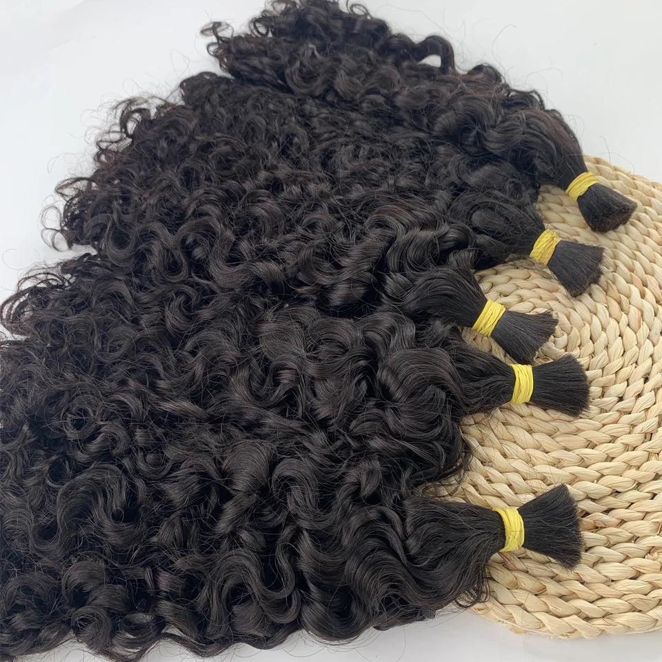 Italian Curly Bulk Human Hair Bundle No Weft for Braiding 100% Unprocessed Human Virgin Hair Cheap 12A Water Wave Wet Wavy Hair