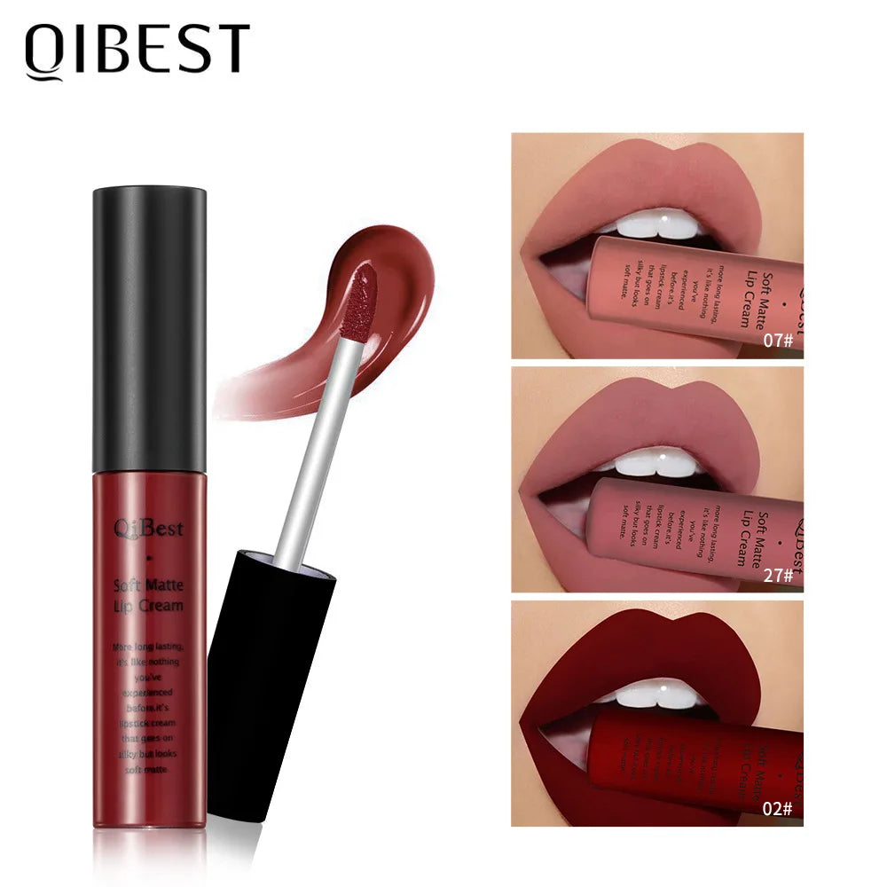 Matte Liquid Lipstick Waterproof Long Lasting Sexy Velvet Lip Gloss Nude Pigment Red Black Women Beauty Makeup Cosmetics