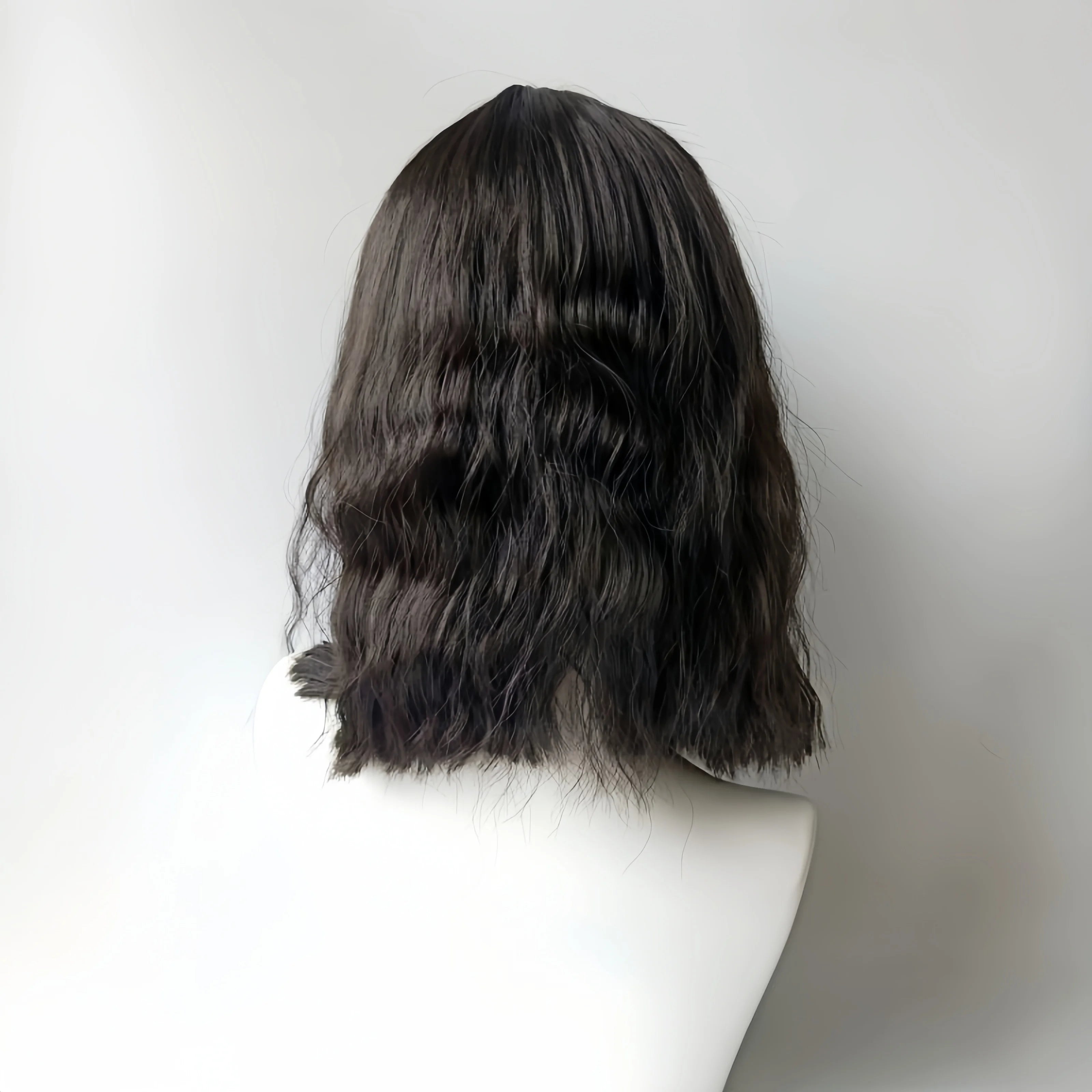 Wig men's shoulder-length curly hair handsome corn hot fashion synthetic fiber high temperature silk wig full head cover