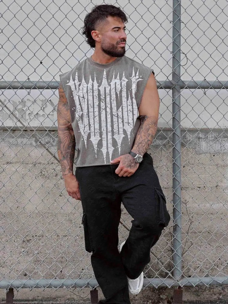 Men's Brand Summer Gym Cotton Tank Top Sleeveless Shirt Man Bodybuilding Clothing Casual Fitness Workout Running Vest Sportswear