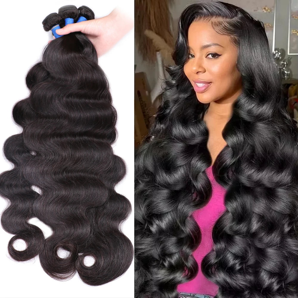 Body Wave Human Hair Extensions Curly Bundles Brazilian Hair Weavings 100% Human Hair Bundles 10-26 38 40 Inch 1/3/4 Bundles 50g
