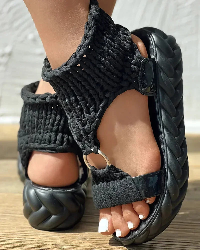 Women Sandals Fashion Outdoor Casual Sport Sandals Summer Open-toe Platform Sandals Women Hollow Out Mesh Shoes Sandalias Mujer