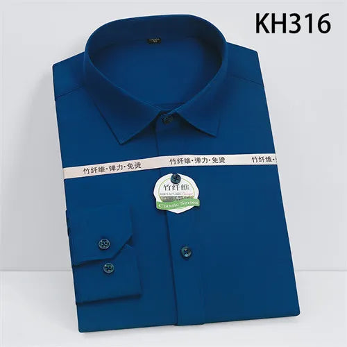 Bright Red Long Sleeve Shirt Men's Fashion Slim Shirts White Blue Gray Men Tops Black Purple Green Dress Camisa Male Chemise