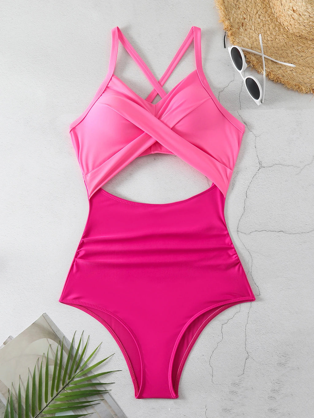 Sexy High-Waist One-Piece Swimsuit Women's Bikini Cross-Border Swimwear Sensual Full-Body Coverage Sporty Chic Design