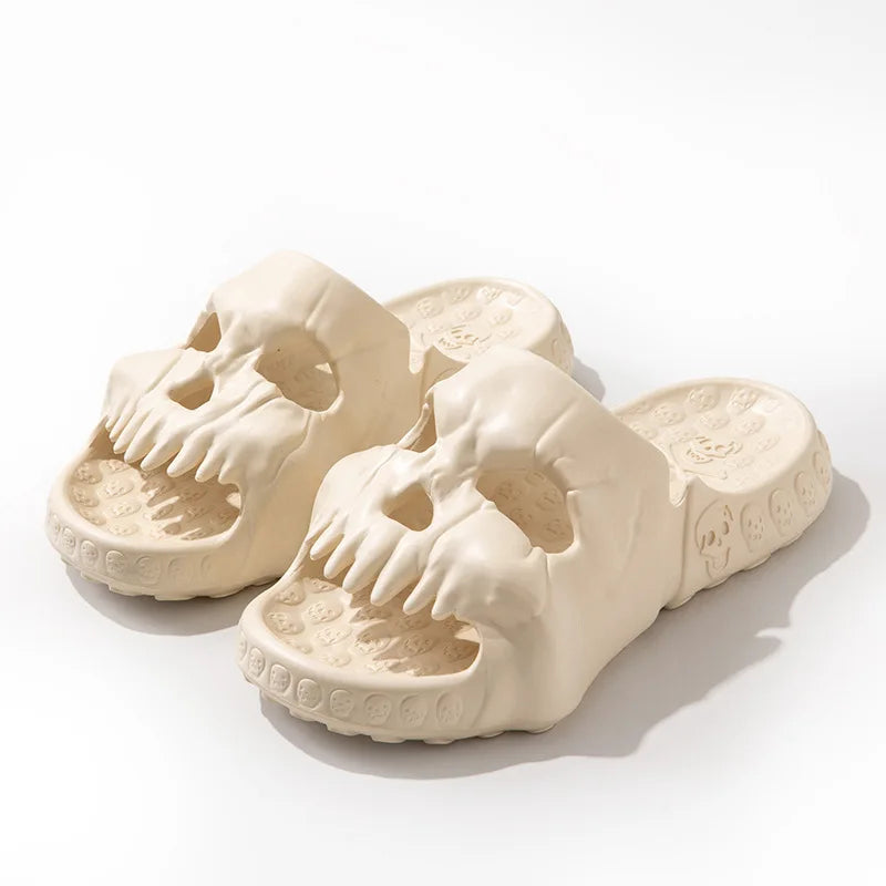 Skull Slides Sandals for Men Women Non-Slip Sport Cloud Slippers on Comfy Beach