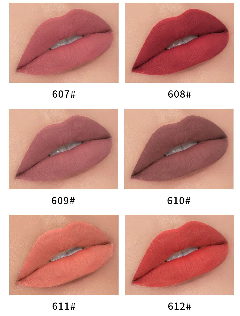 Matte Liquid Lipstick Waterproof Long Lasting Sexy Velvet Lip Gloss Nude Pigment Red Black Women Beauty Makeup Cosmetics