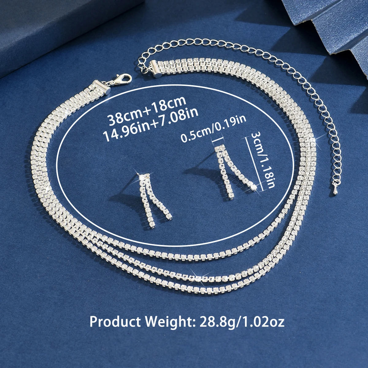 Elegant Women's Jewelry Set Zinc Alloy Chain Necklace & Earrings