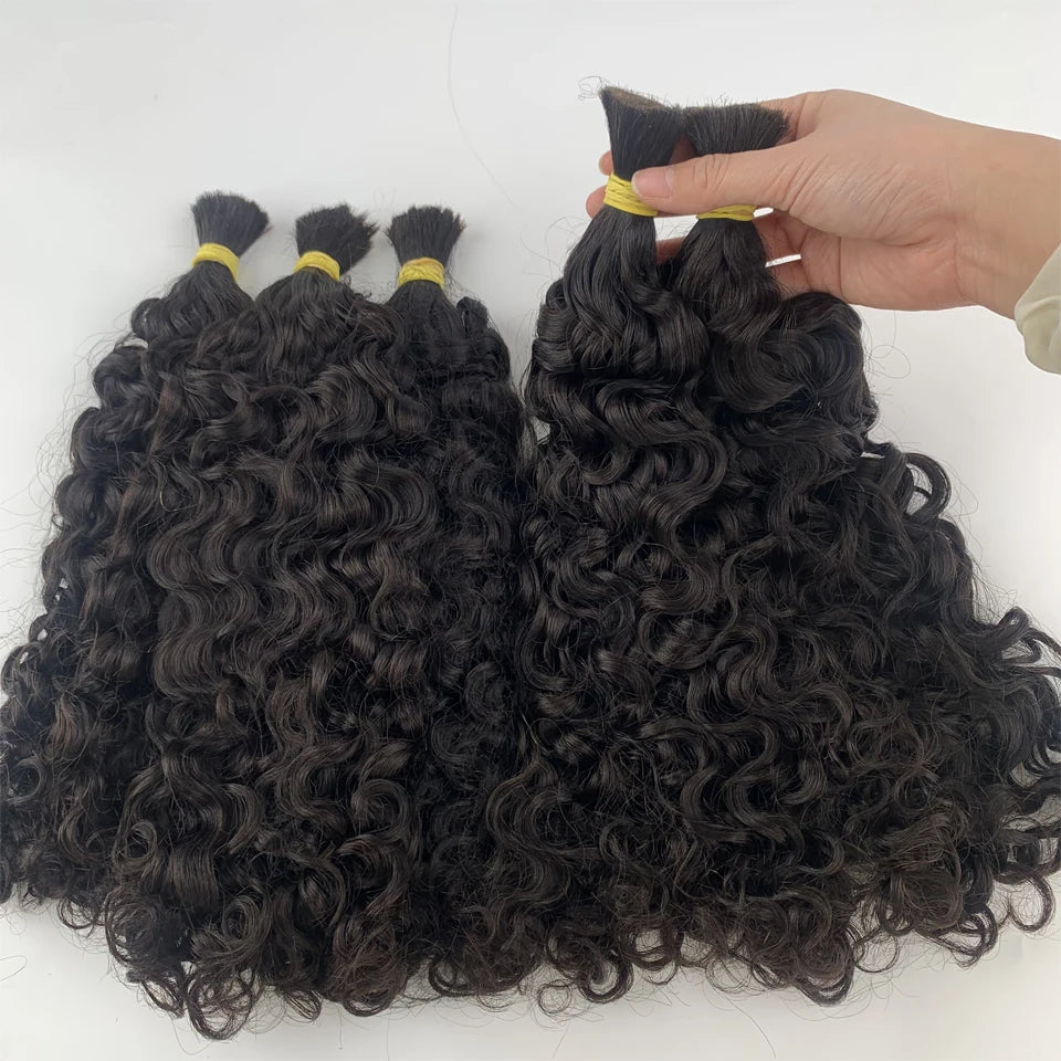 Italian Curly Bulk Human Hair Bundle No Weft for Braiding 100% Unprocessed Human Virgin Hair Cheap 12A Water Wave Wet Wavy Hair
