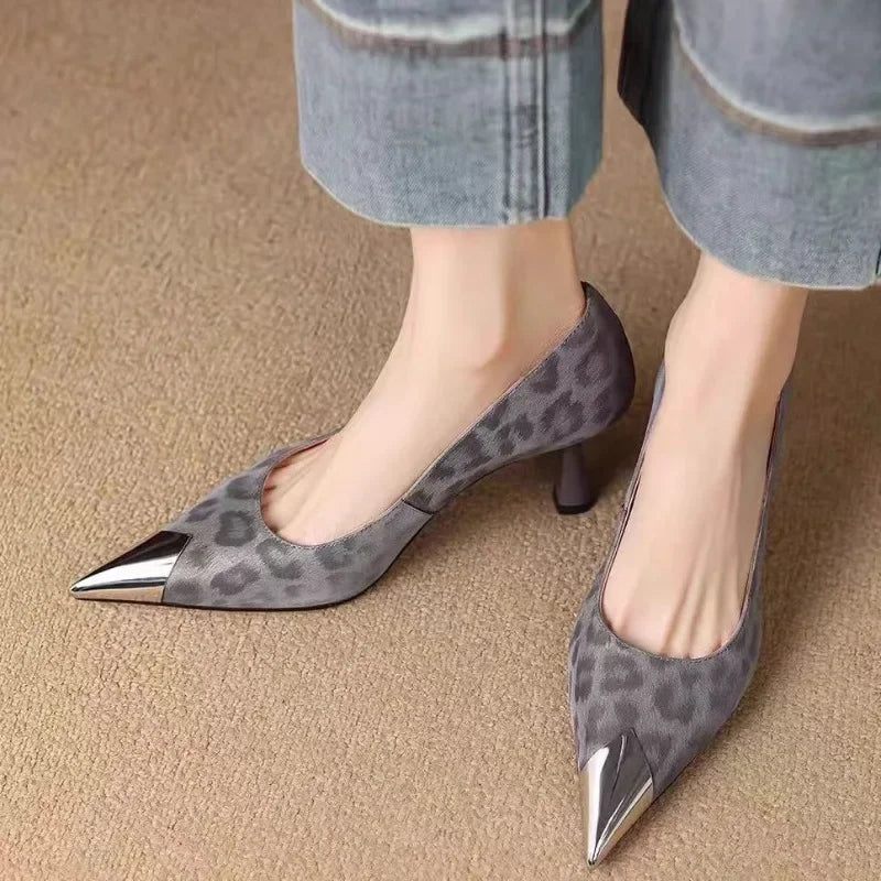 Leopard Women High Heels Shoes
