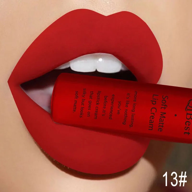 Matte Liquid Lipstick Waterproof Long Lasting Sexy Velvet Lip Gloss Nude Pigment Red Black Women Beauty Makeup Cosmetics