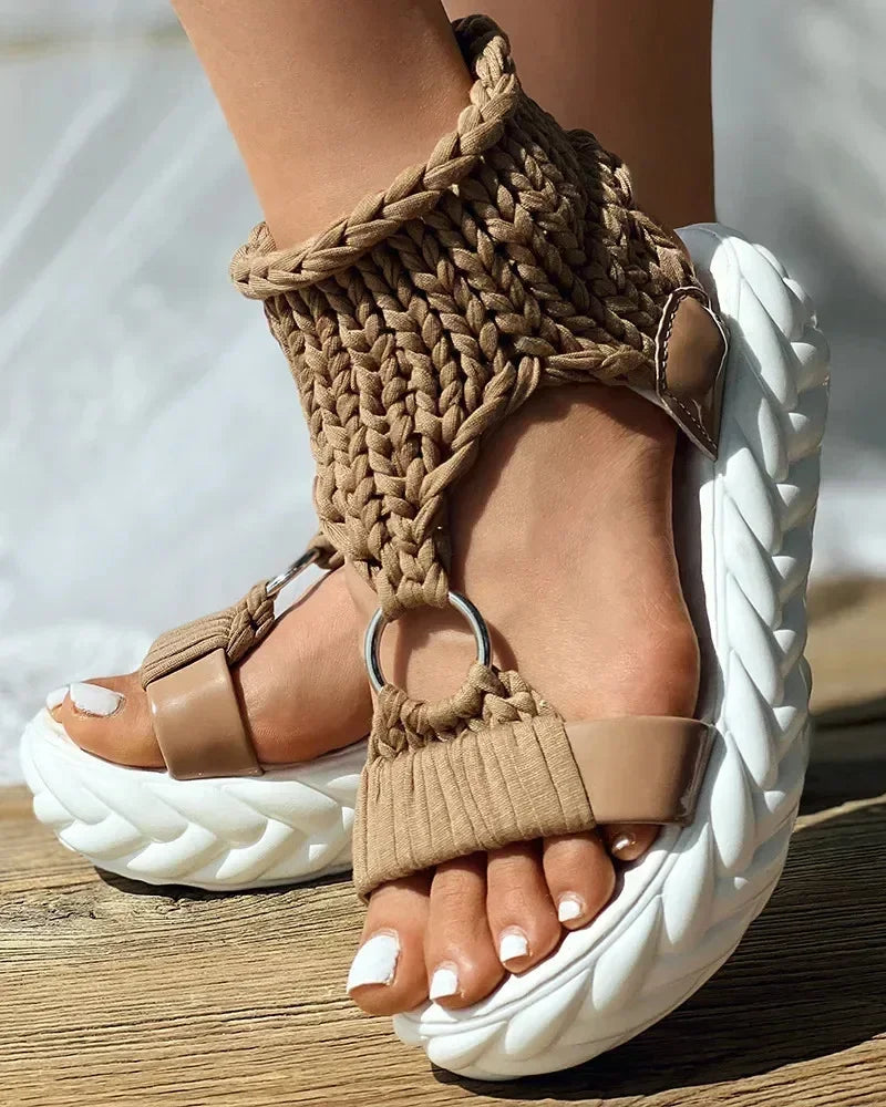 Women Sandals Fashion Outdoor Casual Sport Sandals Summer Open-toe Platform Sandals Women Hollow Out Mesh Shoes Sandalias Mujer