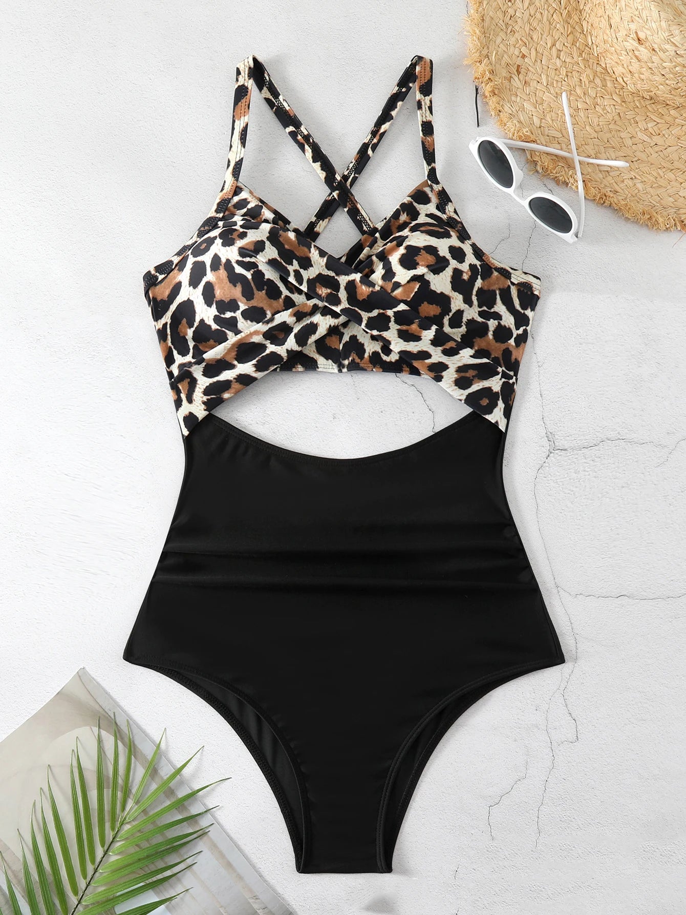 Sexy High-Waist One-Piece Swimsuit Women's Bikini Cross-Border Swimwear Sensual Full-Body Coverage Sporty Chic Design