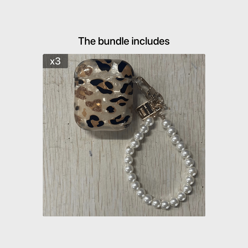 Stylish Leopard Print Earphone Sleeve with Hanging Chain - Perfect for Airpod1/2!